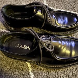 Prada Men's Black Leather Shoes